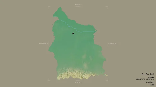 Obszar Ket Prowincja Tajlandii Odizolowany Solidnym Tle Georeferencyjnym Polu Ograniczającym — Zdjęcie stockowe