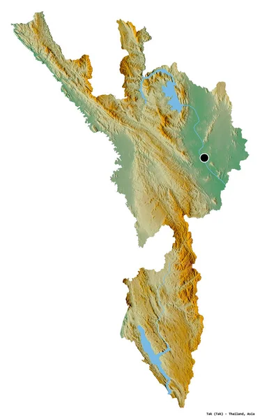 Forma Tak Provincia Tailandia Con Capital Aislada Sobre Fondo Blanco — Foto de Stock
