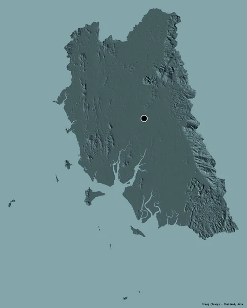 タイの省 トランプの形状は その首都は 固体色の背景に隔離されています 色の標高マップ 3Dレンダリング — ストック写真