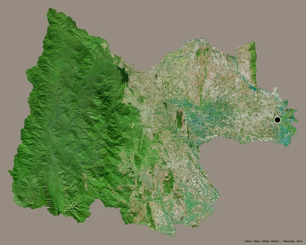 Forma Uthai Thani Provincia Tailandia Con Capital Aislada Sobre Fondo — Foto de Stock