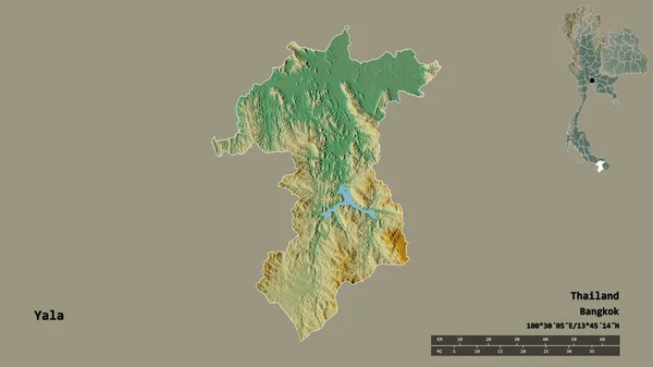 Форма Яла Провинция Таиланд Столицей Изолированы Прочном Фоне Дистанционный Масштаб — стоковое фото