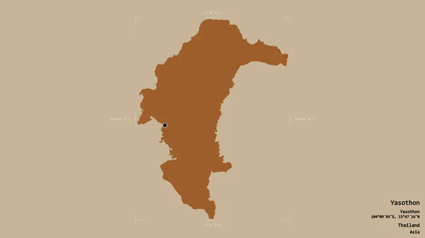 Район Ясотон Провинция Таиланд Изолирован Твёрдом Фоне Геометрической Коробке Метки — стоковое фото