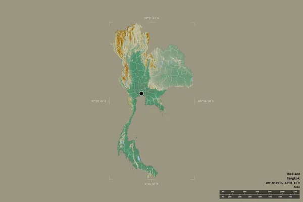 Περιοχή Της Ταϊλάνδης Απομονωμένη Στέρεο Υπόβαθρο Ένα Γεωγραφικό Πλαίσιο Οριοθέτησης — Φωτογραφία Αρχείου
