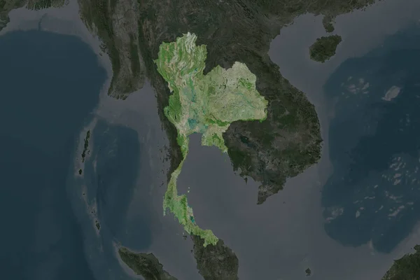 タイの形状は 近隣地域の荒廃によって区切られています 衛星画像 3Dレンダリング — ストック写真