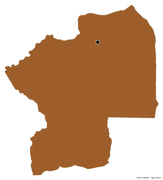 Forma Del Centro Regione Del Togo Con Sua Capitale Isolata — Foto Stock