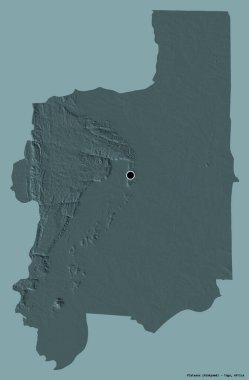 Togo Bölgesi 'nin başkenti katı renk arkaplan üzerine izole edilmiş plato şeklindedir. Renkli yükseklik haritası. 3B görüntüleme