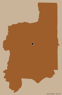 Togo Bölgesi 'nin başkenti katı renk arkaplan üzerine izole edilmiş plato şeklindedir. Desenli dokuların bileşimi. 3B görüntüleme