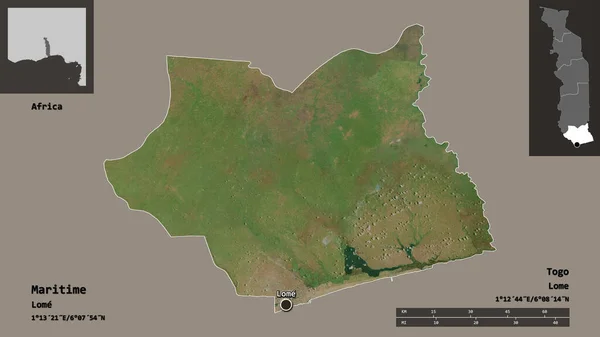 Forma Marítimo Región Togo Capital Escala Distancia Vistas Previas Etiquetas — Foto de Stock