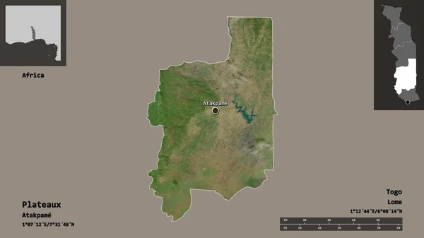 Forma Mesetas Región Togo Capital Escala Distancia Vistas Previas Etiquetas —  Fotos de Stock