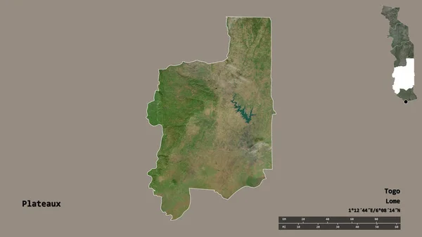 Forma Mesetas Región Togo Con Capital Aislada Sobre Fondo Sólido — Foto de Stock