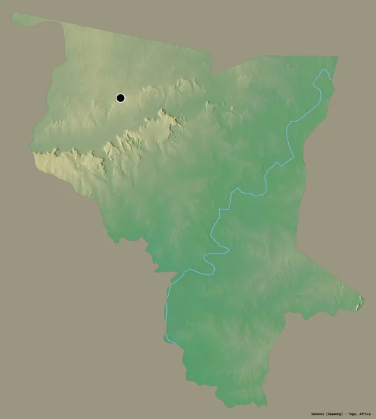 Forma Savane Regione Del Togo Con Sua Capitale Isolata Fondo — Foto Stock