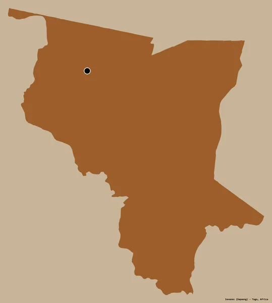 Σχήμα Σαβάνων Περιοχή Του Τόγκο Πρωτεύουσα Απομονωμένη Στέρεο Χρώμα Σύνθεση — Φωτογραφία Αρχείου