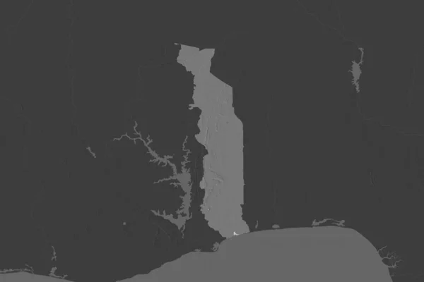 Form Togo Åtskilda Deaturering Angränsande Områden Höjdkarta Över Tvåplanet Rendering — Stockfoto