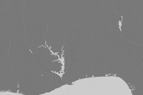 Área Alargada Togo Mapa Elevação Bilevel Renderização — Fotografia de Stock