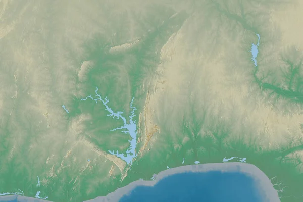 Rozšířená Oblast Toga Topografická Reliéfní Mapa Vykreslování — Stock fotografie