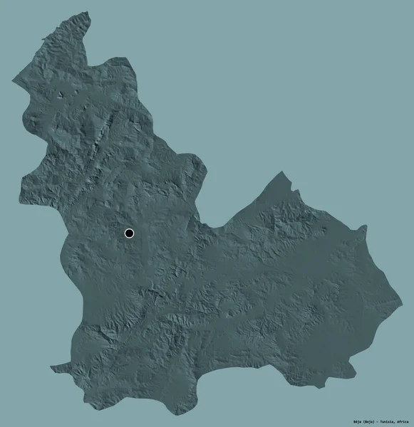 Форма Беджа Провінція Туніс Столицею Ізольованою Суцільному Кольоровому Тлі Кольорові — стокове фото