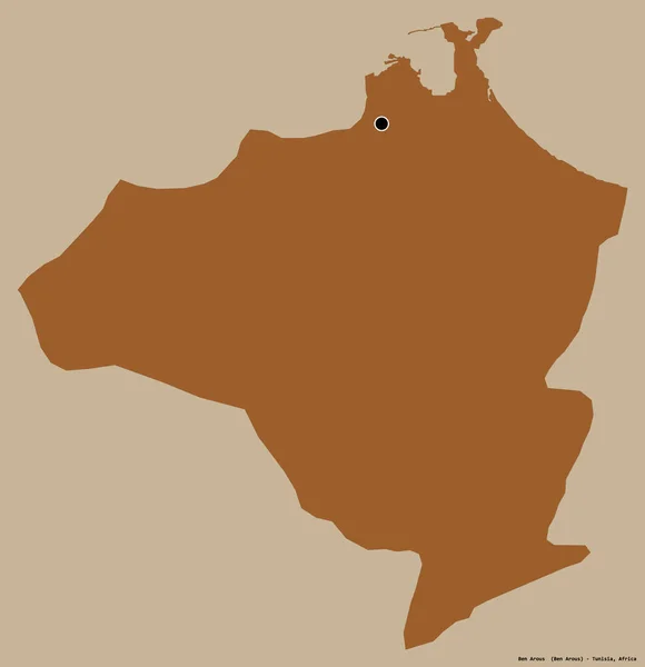 Форма Бен Ароуса Губернии Тунис Столицей Изолированы Твердом Цветном Фоне — стоковое фото