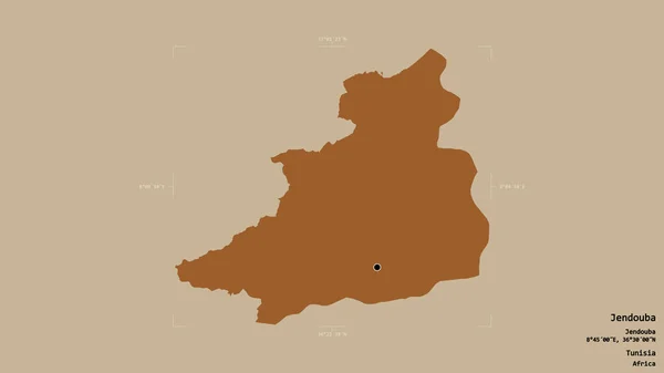 Територія Єндуба Провінції Туніс Ізольована Твердому Тлі Геодезичній Обмежувальній Коробці — стокове фото