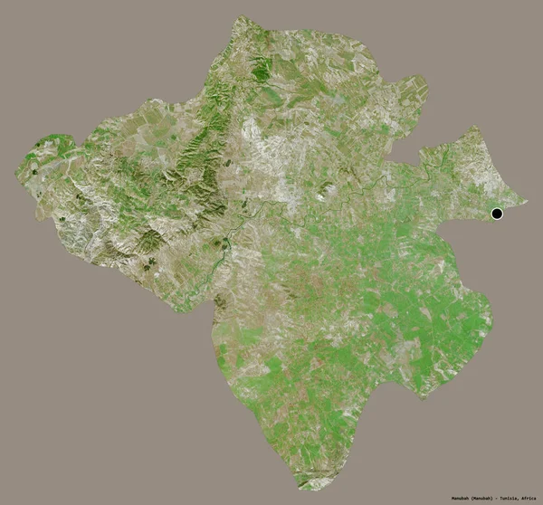 Forma Manuba Provincia Túnez Con Capital Aislada Sobre Fondo Color —  Fotos de Stock