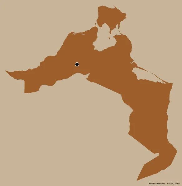 チュニジアの統治者メデニンの形で その首都はしっかりした色の背景に隔離されています パターン化されたテクスチャの構成 3Dレンダリング — ストック写真