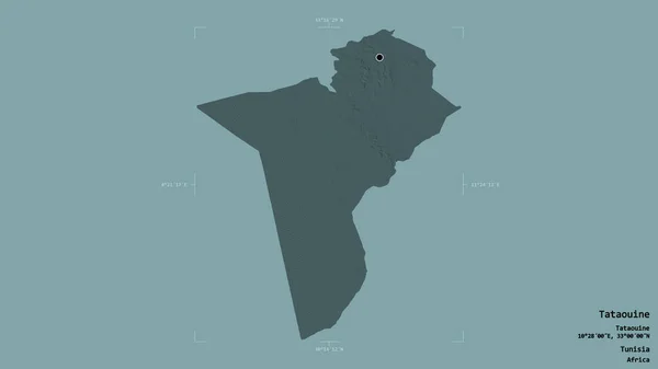 Περιοχή Tataouine Κυβέρνηση Της Τυνησίας Απομονωμένη Στέρεο Υπόβαθρο Ένα Γεωγραφικό — Φωτογραφία Αρχείου