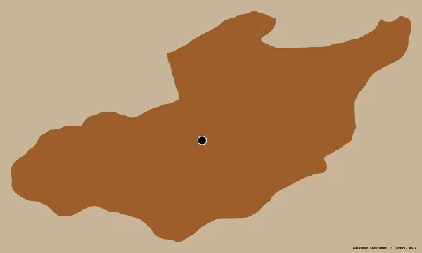 Form Adiyaman Provinsen Turkiet Med Dess Huvudstad Isolerad Solid Färg — Stockfoto