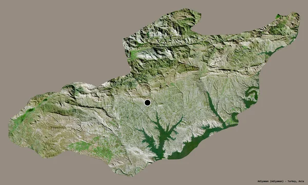 Форма Адиямана Провинции Турции Столицей Изолированной Прочном Цветном Фоне Спутниковые — стоковое фото