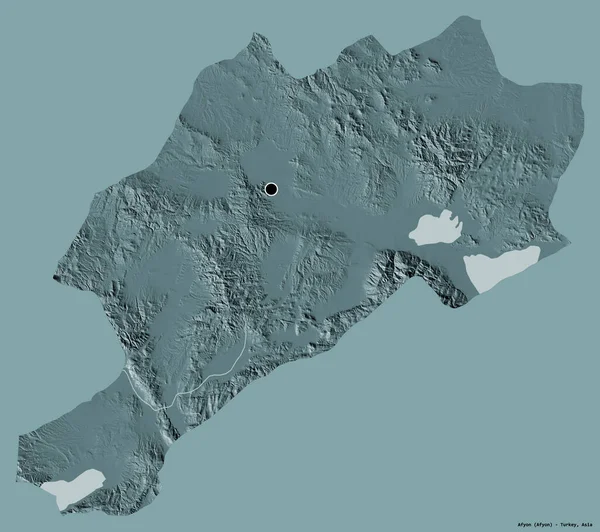 Forme Afyon Province Turquie Avec Capitale Isolée Sur Fond Couleur — Photo