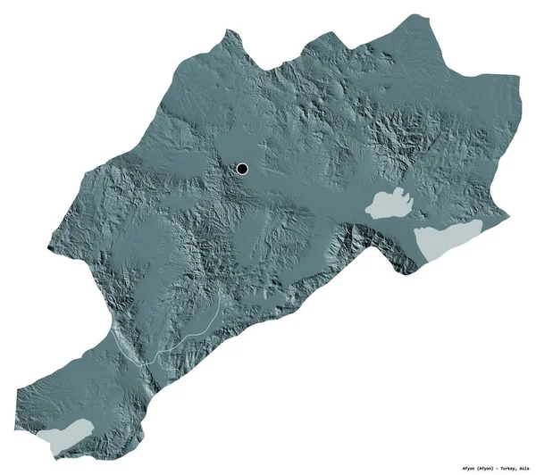 Forme Afyon Province Turquie Avec Capitale Isolée Sur Fond Blanc — Photo