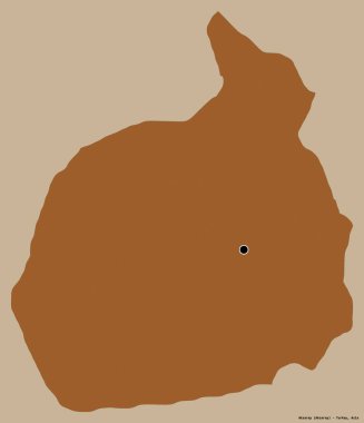 Türkiye 'nin Aksaray ilinin şekli, başkenti katı renk arka planında izole edilmiş. Desenli dokuların bileşimi. 3B görüntüleme