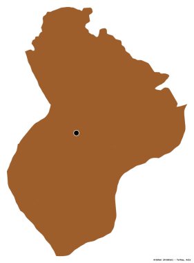 Türkiye 'nin Ardahan ilçesinin başkenti beyaz arka planda izole edilmiştir. Desenli dokuların bileşimi. 3B görüntüleme