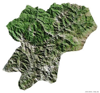 Türkiye 'nin Artvin ilinin başkenti beyaz arka planda izole edilmiştir. Uydu görüntüleri. 3B görüntüleme
