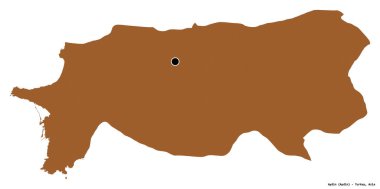 Başkenti beyaz arka planda izole edilmiş olan Aydın 'ın şekli. Desenli dokuların bileşimi. 3B görüntüleme