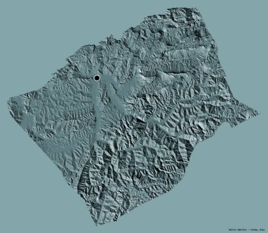 Türkiye 'nin Bartn ilinin şekli, başkenti katı renk arkaplanı ile izole edilmiş. Renkli yükseklik haritası. 3B görüntüleme