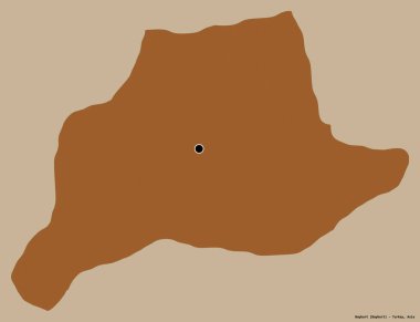 Türkiye 'nin Bayburt ilçesinin başkenti, koyu renk arka planda izole edilmiş. Desenli dokuların bileşimi. 3B görüntüleme