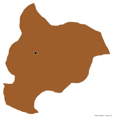 Türkiye 'nin Bilecik ilçesinin başkenti beyaz arka planda izole edilmiştir. Desenli dokuların bileşimi. 3B görüntüleme