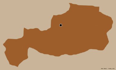 Türkiye 'nin Bolu ili, başkenti katı bir renk arkaplanı ile izole edilmiştir. Desenli dokuların bileşimi. 3B görüntüleme