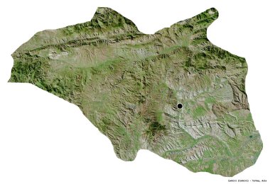 Türkiye 'nin Cankiri ilinin başkenti beyaz arka planda izole edilmiştir. Uydu görüntüleri. 3B görüntüleme