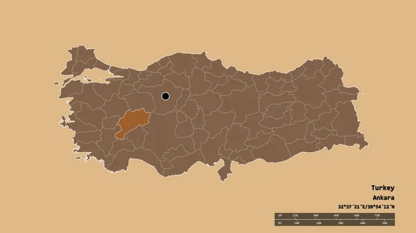 Forma Desnaturalizada Turquía Con Capital División Regional Principal Zona Separada — Foto de Stock