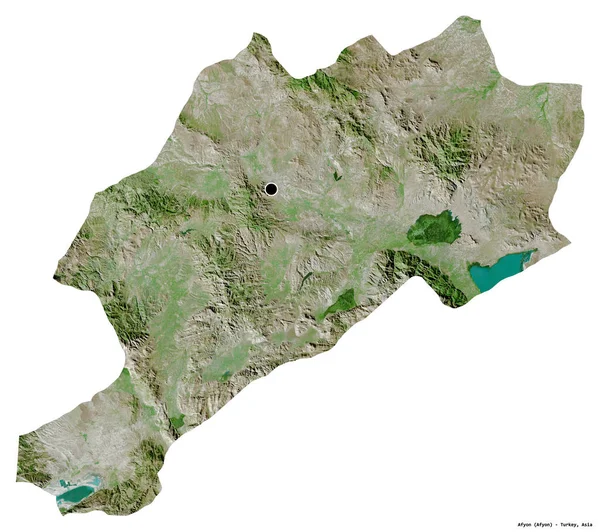 Σχήμα Αφιόν Επαρχία Της Τουρκίας Πρωτεύουσα Απομονωμένη Λευκό Φόντο Δορυφορικές — Φωτογραφία Αρχείου