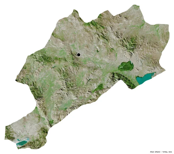 Forma Afyon Provincia Turquía Con Capital Aislada Sobre Fondo Blanco — Foto de Stock