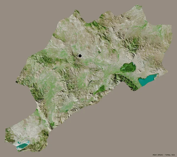 Forma Afyon Provincia Turquía Con Capital Aislada Sobre Fondo Color — Foto de Stock