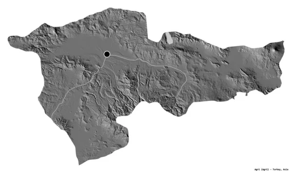 Vorm Van Agri Provincie Van Turkije Met Als Hoofdstad Geïsoleerd — Stockfoto
