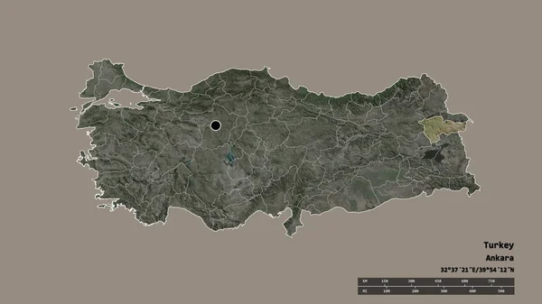 Türkiye Nin Sermayesi Ana Bölgesel Bölünmesi Ayrılmış Tarım Alanıyla Dejenere — Stok fotoğraf