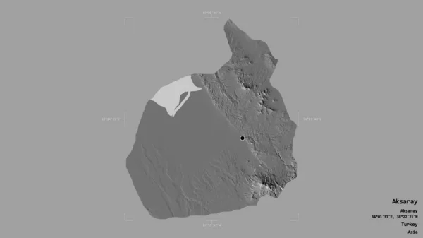 Área Aksaray Provincia Turquía Aislada Sobre Fondo Sólido Una Caja — Foto de Stock