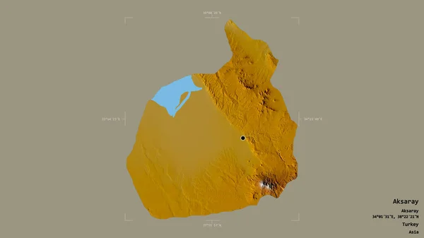 Oblast Aksaray Provincie Turecko Izolovaná Pevném Pozadí Georeferencované Hraniční Oblasti — Stock fotografie