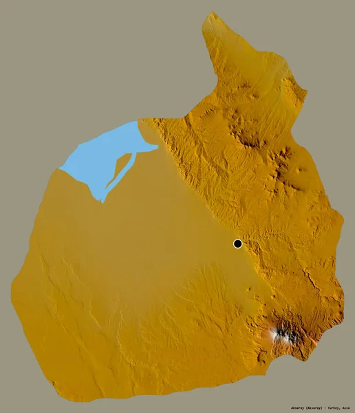 土耳其Aksaray的形状 其首都以纯色背景隔离 地形浮雕图 3D渲染 — 图库照片