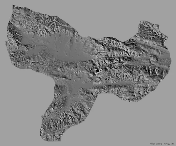 Form Amasya Provinsen Turkiet Med Sin Huvudstad Isolerad Solid Färg — Stockfoto