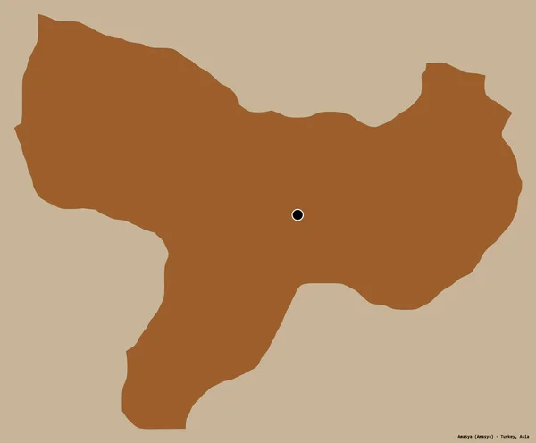 Форма Амасьї Провінції Туреччини Своєю Столицею Ізольованою Суцільному Кольоровому Тлі — стокове фото