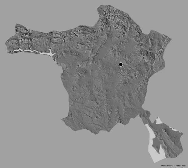 Form Ankara Provinsen Turkiet Med Dess Huvudstad Isolerad Solid Färg — Stockfoto